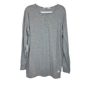 Kinetix NWT Shirt Size XXL Casual Luxury Mens Grey Button Placket Long Sleeve